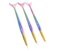 DECOMELODY 3pcs Nail Art Line Pen Mermaid Nail Tools for Diy Designs Art Liner Brushes Using for Polish