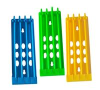 DECOMELODY 3pcs Pigeon Foot Ring Rack Plastic Hanging Holder for Racing Birds Poultry Management Space-saving Foot Band Storage in Yellow Green Blue