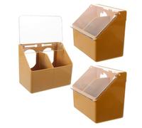 DECOMELODY 3pcs Plastic Hanging Bird Food Dispensers with Two Compartments for Small Birds and Pigeons, Easy to Clean and Wear-resistant Parakeet Feeder Suitable for Cage Use
