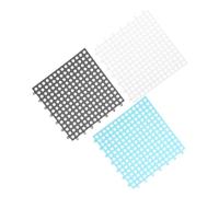 DECOMELODY 3pcs Plastic Rabbit Cage Mats Small Animal Foot Pads for Guinea Pigs Hamsters Chinchillas Soft Breathable Floor Resting Pads in White Grey Blue