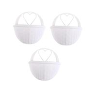 DECOMELODY 3Pcs Plastic Simulated Rattan Wall Plant Baskets Half Basket Design Hanging Flower Pots for Home Decor Lightweight and Nature-inspired Wall-mounted Planters