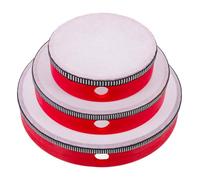 DECOMELODY 3pcs Red Wooden Hand Drum Set Musical Tambourine Percussion Instruments for Children Stimulate Interest in Music and Cultivate Concentration for Parent-child Communication