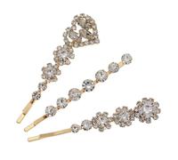 DECOMELODY 3Pcs Rhinestone Hair Clips Crystal Barrette Elegant Metal Hair Accessories for Women Decorative Diamonds Hairpin for Straight Curly Ponytail Braids