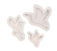 DECOMELODY 3pcs Silicone Crane Animal Moulds for Chocolate and Clay, Easy Demolding with Preserved Intricate Details, White Silicone Molds for Creative Designs and Resin Projects