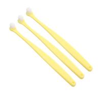 DECOMELODY 3pcs Soft Small Pet Toothbrush Set for Dogs and Cats Round Head Dental Brush with Long Handle for Puppies Kittens and Small Breeds Gentle Oral Care for Sensitive Teeth and Fresh