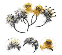 DECOMELODY 3pcs Sparkly Year's Eve Hair Hoops Lightweight Party Headbands with Stars Crowns Sequins for Festival Celebrations Comfortable Decorative Headdresses for Women