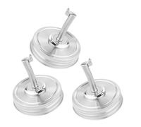 DECOMELODY 3pcs Stainless Steel Mason Jar Spout Lids with Leakproof Silicone Seal for Precise Flow Control Detachable Oil Dispenser Caps for Vinegar Soy Sauce Olive Oil Syrup Milk and Salad