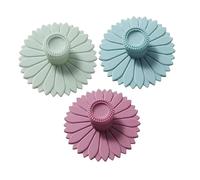 DECOMELODY 3pcs Sunflower Shaped Silicone Cup Lids Reusable Flexible Mug Covers for Hot Drinks Airtight Seal Dustproof Silicone Covers for Tea Coffee Cups