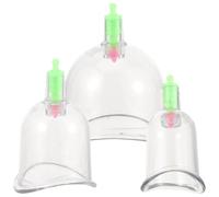 DECOMELODY 3Pcs Thickened Cupping Cups for Sports Therapy Smooth-Edged U C-Shaped Suction Jars for Body Relief Beauty Tools for Dry Facial Cupping Massage