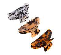 DECOMELODY 3pcs Tortoise Shell and Leopard Print French Claw Clips for Women Strong Hold Non-slip Acetate Hair Claw for Thick Hair Vintage Style Updos Party and Everyday Hairstyling