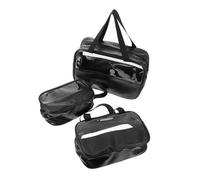 DECOMELODY 3Pcs Transparent Toiletry Bags with Handle Portable Large Cosmetic Travel Organizer for Men and Women
