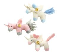 DECOMELODY 3pcs Wool Felt Christmas Tree Ornaments Pendant with Miniature Lovely Shapes, Fine Workmanship Handmade Hanging Decoration for New Year Party and Desktop Festive