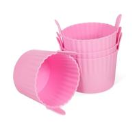 DECOMELODY 4 Pcs Silicone Muffin Molds Baking Cups for Airfryer Soft Strong Non-Stick Cupcake Cases Silicone Shapes for Muffins Cupcakes Cookies Easy Clean