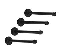 DECOMELODY 4 Sets Rustic Iron Pipe Shelf Brackets Wall Mounted Industrial Supports for DIY Floating Shelves Heavy Duty Resistant Vintage Farmhouse Style Wall Shelving