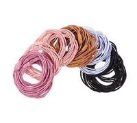 DECOMELODY 40pcs Elastic Hair Ties for Women and Teens No Damage Ponytail Holders in Purple Light Blue Stretchy Hair Bands Daily Use Accessories