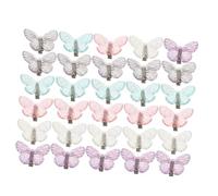 DECOMELODY 40pcs Mini Butterfly Hair Clips for Women Clear Non-slip Side Bangs Barrettes Delicate Plastic Butterfly Hairpins for Girl Hair Elegant Updo Styling Accessories