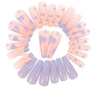 DECOMELODY 48pcs Blue Pink Press On Fake Nails Set 24pcs Sweet Girl Manicure False Nail Tips for Women Ready To Wear for Daily and Party Use