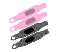 DECOMELODY 4pcs Adjustable Breathable Sports Wrist Brace with Hook and Loop Fastener Sweat Wicking Ventilated Wrist Strap for Fitness Workout and Daily Use Durable Wristband in Pink and Black