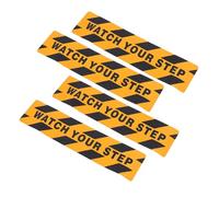 DECOMELODY 4pcs Anti-Slip Sand Sticker with Watch Your Step Warning Decals Non-Skid Stair Stickers for Walkway Stairs Kitchen Bathroom Pool Safety