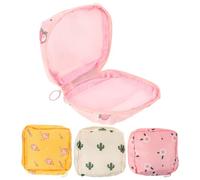 DECOMELODY 4pcs Assorted Colour Sanitary Napkin Bag with Zipper Design for Storage of Small Items, Portable Tampon Holder and Pad Pouch for Period Use and Outdoor Activities
