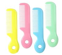 DECOMELODY 4pcs Baby Comb Set Round Teeth Detangling Hair Combs for Newborns and Toddlers Infant Safety Hairbrush for Baby Grooming in Multiple Colors