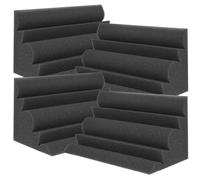 DECOMELODY 4pcs Black Arc-shaped Sound Absorption Foam Panels 12x12x24cm High-density Fire-resistant Acoustic Corner Bass Trap for Studio Soundproofing and Noise Insulation