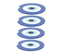DECOMELODY 4pcs Blue Evil Eye Car Cup Holder Coasters Non-slip Acrylic Vehicle Drink Mats Multipurpose Round Table Decor for Cars and Home Interior