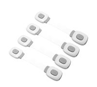 DECOMELODY 4PCS Cabinet Locks with Double-Sided Adhesive Childproof Safety Drawer Latches for Fridge Closet Wardrobe and Household Furniture Protection