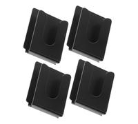 DECOMELODY 4pcs Car Radio Microphone Holder Black Metal Mic Mount Clip Stable Fixator with Back Support for Various Vehicle Models Enhancing Call Clarity and Vibration Reduction