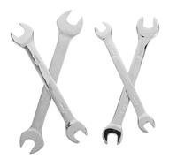 DECOMELODY 4pcs Chrome-Vanadium Double-Ended Wrench Ultra-Thin Offset Angled Dual Open End Spanners for Auto Repair Bike Maintenance Home Use