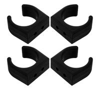 DECOMELODY 4pcs Clamp-on Rod Holders Kayak Accessories Paddle Retainers Paddle Oar Holder Boat Anchor Hook Clip Marine Grade Hose Clamps Row Boat Rod for Kayaking Black