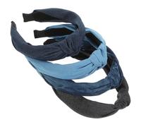 DECOMELODY 4pcs Denim Knot Headbands for Women Stylish Fashion Hair Bands with Central Knot Design Soft Comfortable Headbands for Outdoor Activities Makeup Work and Special Occasions Multi