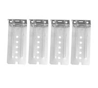 DECOMELODY 4pcs Durable Rear Mounting Bracket Silver Electroplated Drawer Slide Brackets for Cabinet Furniture Keyboard Lockers with Smooth Burr Surface and Finish