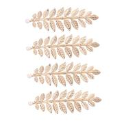 DECOMELODY 4pcs Elegant Pearl Leaf Hair Clips for Women Bridal Accessories Durable Metal Hair Pins for Weddings Parties Formal Occasions Secure Fit
