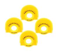 DECOMELODY 4pcs Emergency Stop Button Protective Cover Push Start Switch Guard with Warning Stickers Easy Installation Control Switch Safety Shield for Industrial and Mechanical Equipment