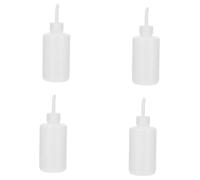 DECOMELODY 4Pcs Eyelash Cleaning Squeeze Bottles with Elbow Nozzle Transparent Distilled Water Rinse for Grafting Supplies Lightweight Eye Wash Bottles with Measurement Scale