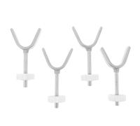 DECOMELODY 4Pcs Gate Threaded Spindle Rods Replacement M10 Metal Y-Shaped Bolts with White Nuts for Pressure Mounted Stair Gate Security Parts and Safety Accessories