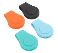 DECOMELODY 4Pcs Golf Hat Clips with Ball Markers Durable Silicone Golfing Accessories Green Black Orange Light Blue for Easy Access the Course