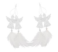 DECOMELODY 4pcs Guardian Angel Pendant Crystal Clear Angel Ornaments for Christmas Tree Wedding Decor Car Mirror Hanging Decorations for Women Mom Home Garden