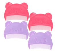 DECOMELODY 4pcs Hair Comb with Ergonomic Handle for Newborns and Boy Girl Cute Bear Shaped Plastic Cradle Cap Brush for Gentle Scalp Massage and Dandruff Removal Soft Grooming Tool for Home