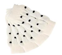 DECOMELODY 4pcs Knitted Dog Leg Warmers and Elbow Covers Pet Warm Socks for Dogs Size l White Polka Dot Suitable for Outdoor Protection and Injury Prevention
