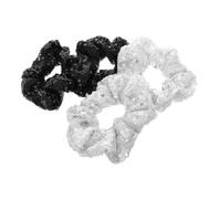 DECOMELODY 4pcs Large Intestine Hair Band Shiny Metallic Disco Scrunchies Scrunchies for Women Party Dance Festival