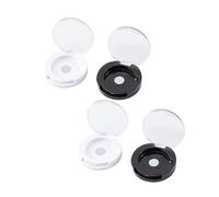 DECOMELODY 4Pcs Magnetic Eyeshadow Case White and Black Single Color Makeup Subpackaging Container Cosmetic Organizer for Eyeshadow Blush Powder