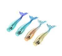 DECOMELODY 4pcs Mermaid Lip Gloss Tubes DIY Cosmetic Tool Set Refillable Lip Balm Containers with Twist Cap for Lipstick, Makeup, Travel and Use