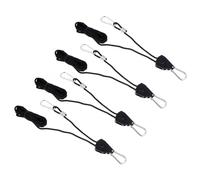 DECOMELODY 4PCS Metal Pulley Ratchet Hanger Set with Polypropylene Rope Adjustable Grow Light Tie Down for Plant Tents Heavy Duty Pulley Hooks Load Capacity