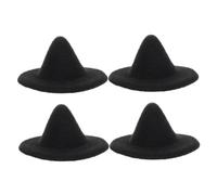 DECOMELODY 4pcs Mini Witch Hats for Dolls and Small Pets Halloween Party Decorative EVA Craft Accessories Cute Handicraft Miniature Hats for Carnival and Photo Props