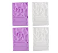 DECOMELODY 4pcs Nail Art Mixing Palette Set for Gel Polish Display and Creative Designs Stylish White and Nail Dish for Precision Blending and Efficient Organization