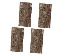 DECOMELODY 4pcs Natural Bark Fish Tank Background Decorative Aquarium Decor Realistic Reptile Tank Decor for Gecko Turtle Home Terrarium