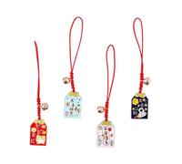 DECOMELODY 4Pcs Phone Pendant with Auspicious Fortune Symbols Retro Delicate Hanging Ornaments for Mobile Phones Car Keys Bags and Bracelets Easy to Install Decorative Charms Women