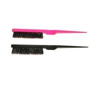 DECOMELODY 4PCS Pig Bristle Curly Hair Comb with Long Handle Fluffy Hair Brush for Salon and Home Use Multi-purpose Styling Tool for Scalp Stimulation and Volume Enhancement Random Color